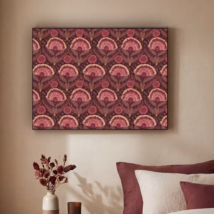 Antiek - Bloemen - Kleurrijk Textielframe zwart klein 947 -sfeer1