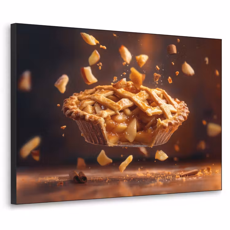 Appel - Taart - Warm - Eten Textielframe - compleet frame klein -3d