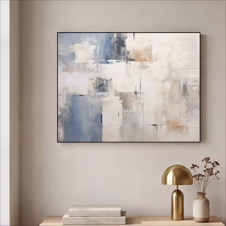 Aquarel - Abstract - Kunst Textielframe zwart klein -sfeer2