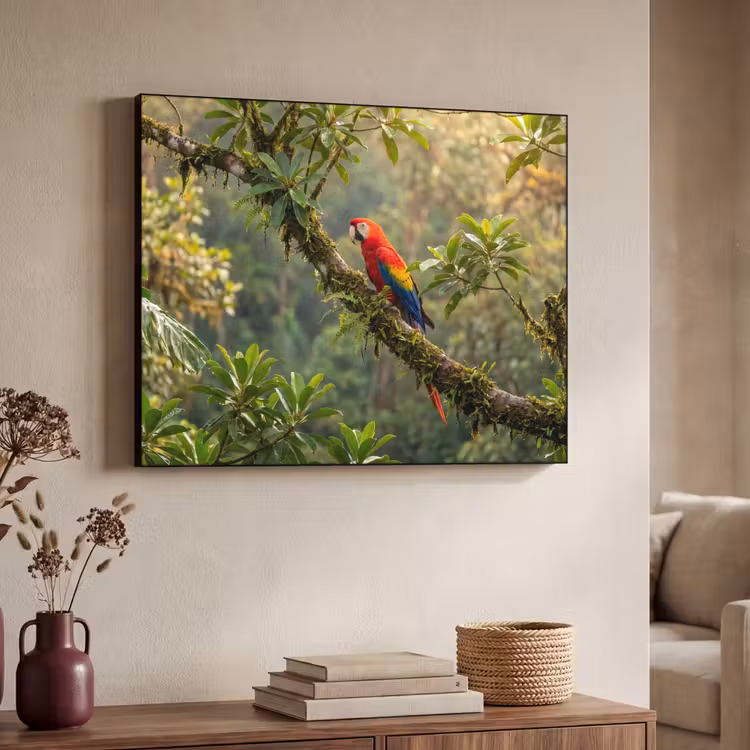Ara - Jungle - Rood Textielframe zwart klein -sfeer3