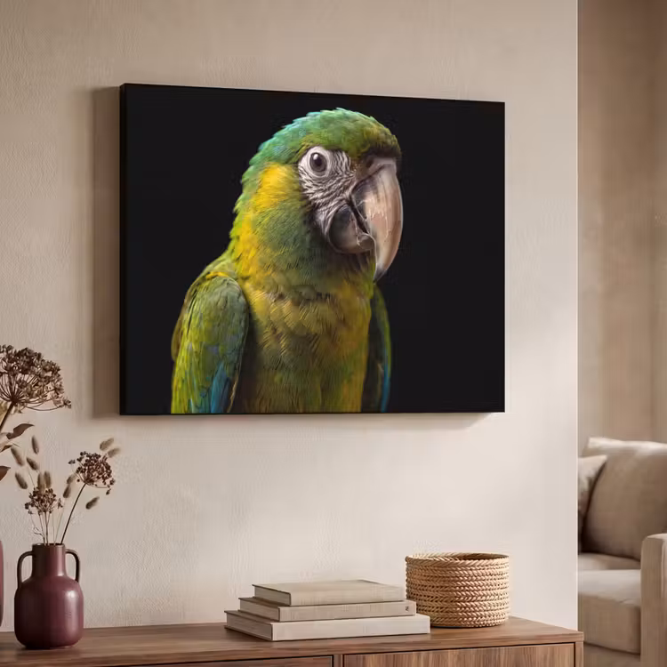 Ara - Portret - Groen Textielframe zwart klein -sfeer3