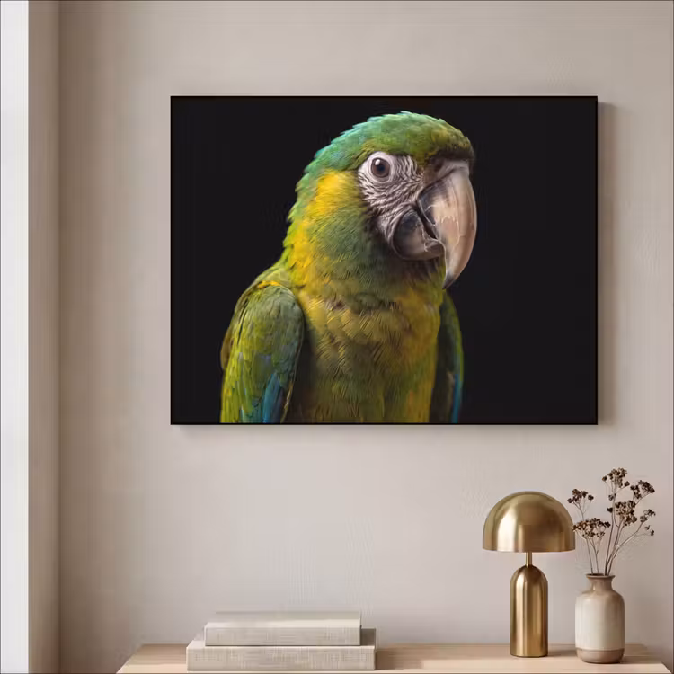 Ara - Portret - Groen Textielframe zwart klein -sfeer2