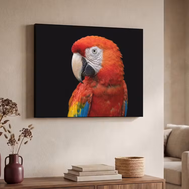 Ara - Portret - Rood Textielframe zwart klein -sfeer3