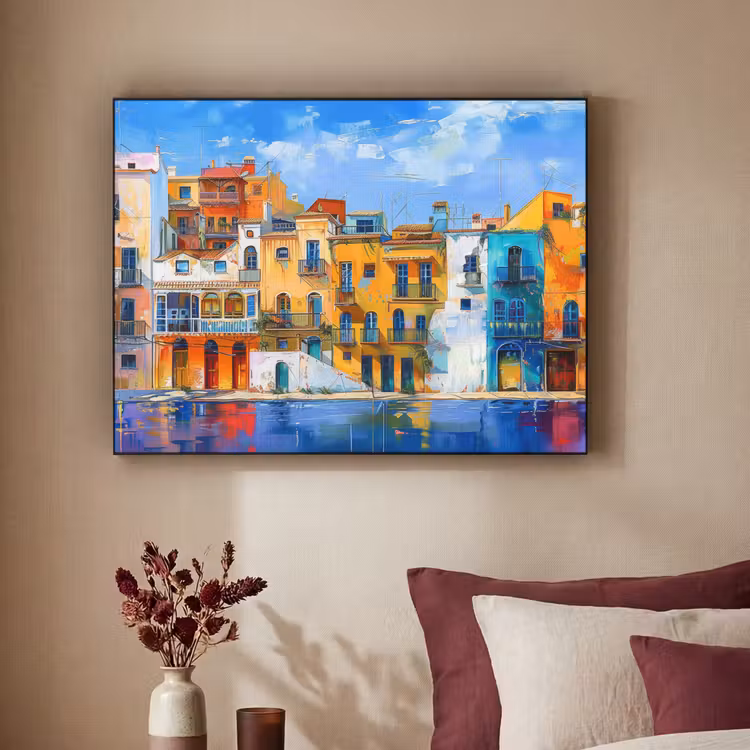 Architectuur - Kleurrijk - Kunst - Modern Textielframe zwart klein -sfeer1