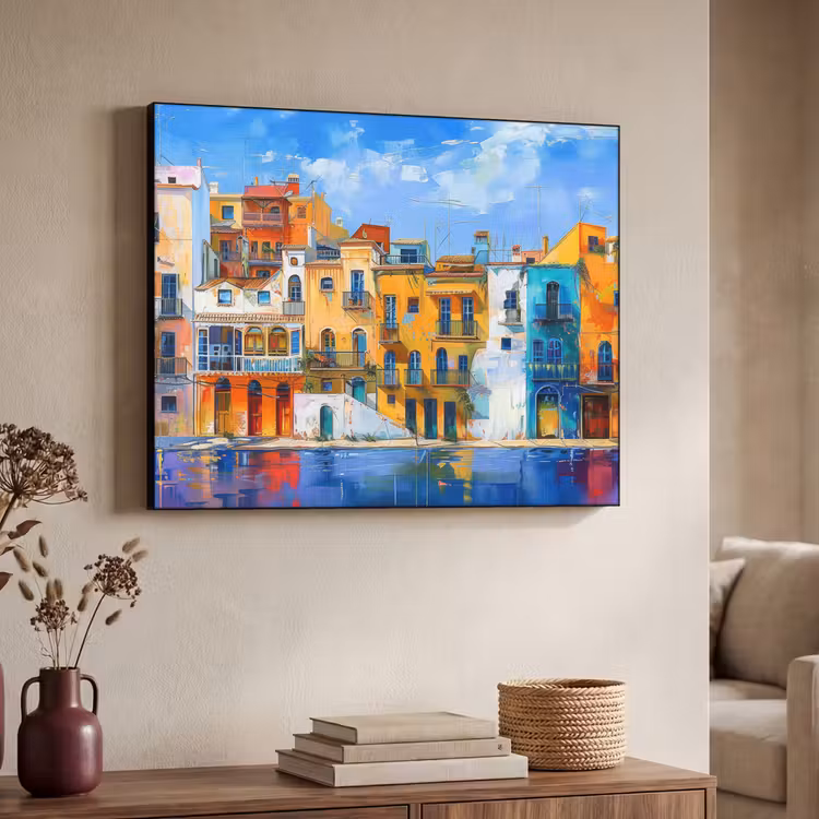 Architectuur - Kleurrijk - Kunst - Modern Textielframe zwart klein -sfeer3