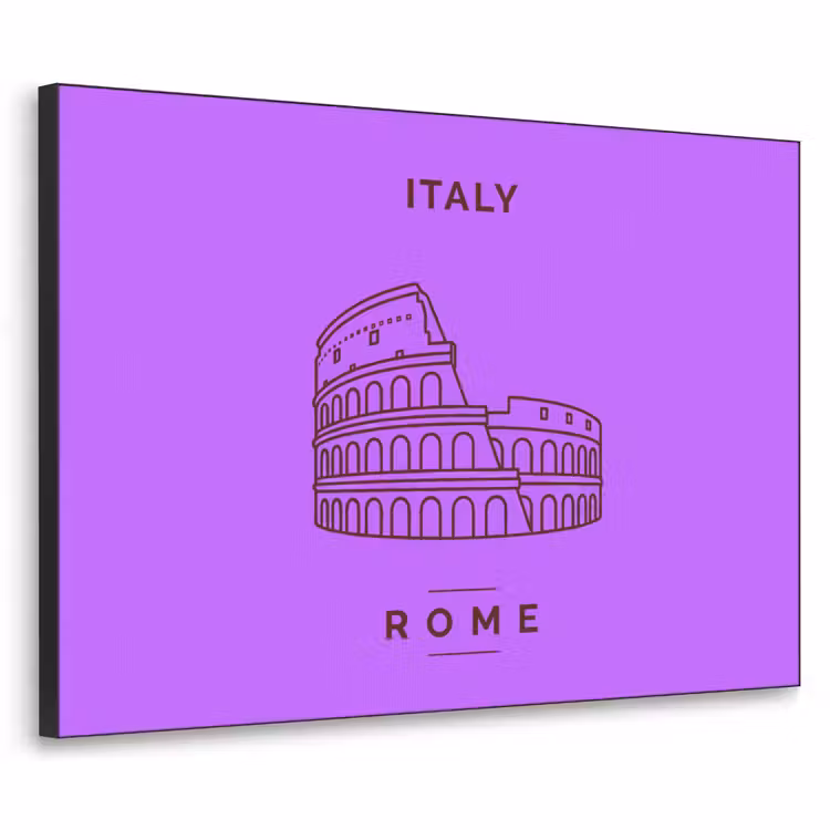 Architectuur - Colosseum - Rome - Minimalistisch - Paars Textielframe zwart klein -3d