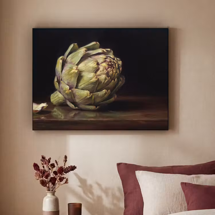 Art Frame - Artischocke – Essen – Klassisch - Artichok - Eten - Klassiek Textielframe zwart klein