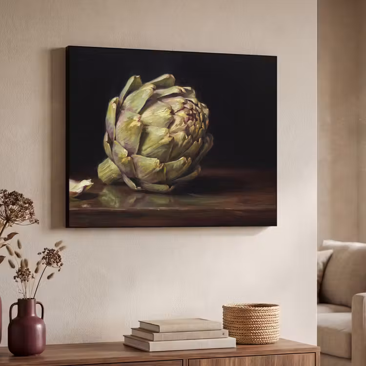 Art Frame - Artischocke – Essen – Klassisch - Artichok - Eten - Klassiek Textielframe zwart klein