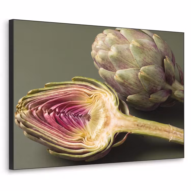 Art Frame - Artischocke – Violett – Lebensmittel - Artisjok - Paars - Voedsel Textielframe zwart klein