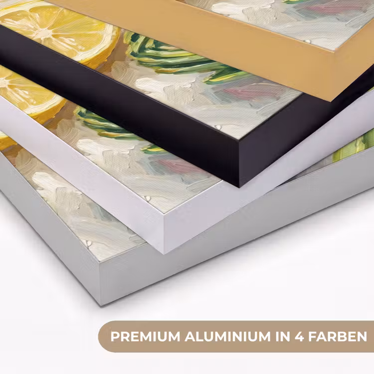 Art Frame - Artischocke – Zitrone – Essen - Artisjok - Citroen - Eten Textielframe zwart klein