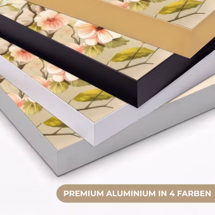 Takken - Bloemen - Vogeltjes - Roze Textielframe zwart klein -USP_kleurenDE