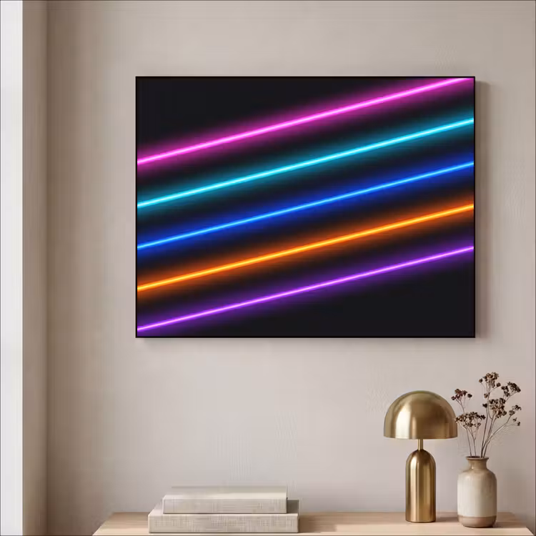 Esthetiek - Retro - Neon Textielframe zwart klein -sfeer2