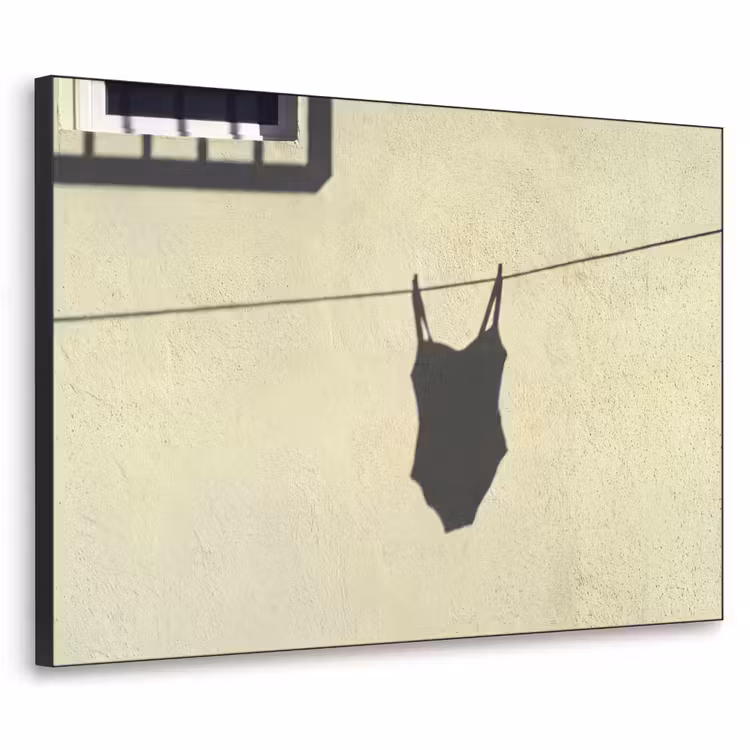 Badpak - Schaduw - Muur - Zomer - Minimalistisch Textielframe zwart klein -3d