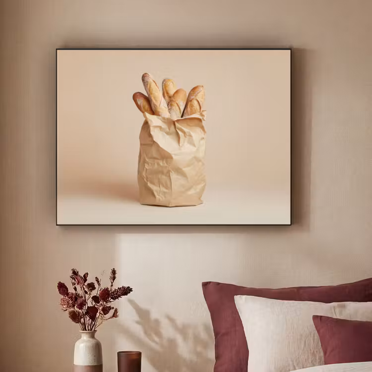Baguette - Brood - Stokbrood - Beige Textielframe - compleet frame klein -sfeer1