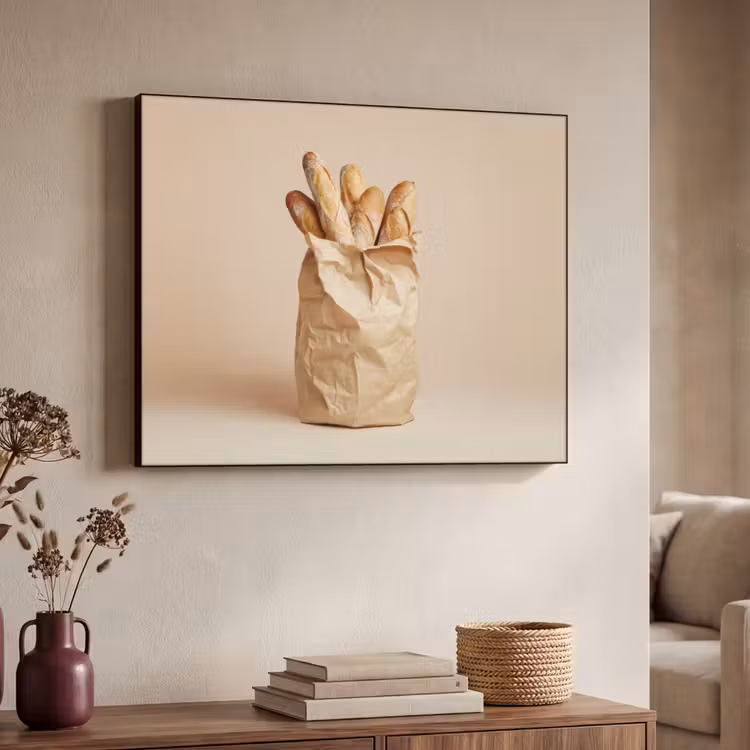 Baguette - Brood - Stokbrood - Beige Textielframe - compleet frame klein -sfeer3