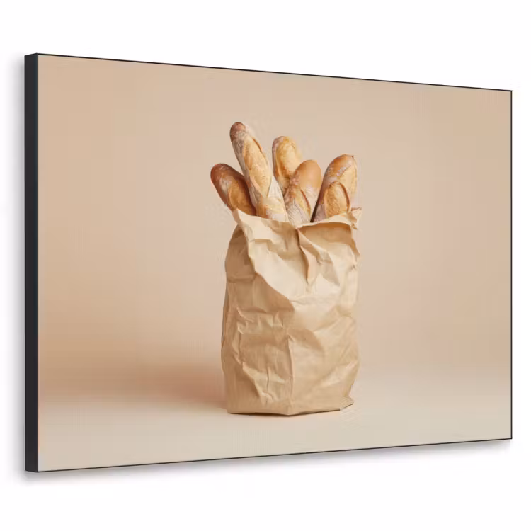 Baguette - Brood - Stokbrood - Beige Textielframe - compleet frame klein -3d