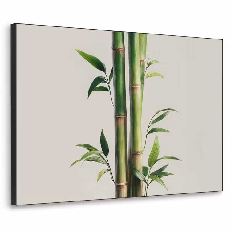 Bamboestengels - Sierlijk - Groen Textielframe zwart klein -3d