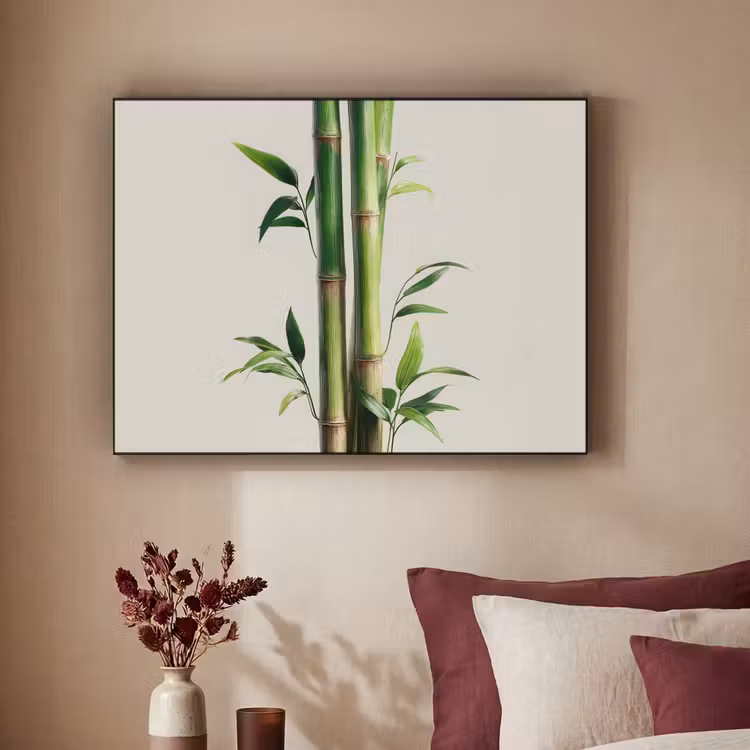 Bamboestengels - Sierlijk - Groen Textielframe - compleet frame klein -sfeer1