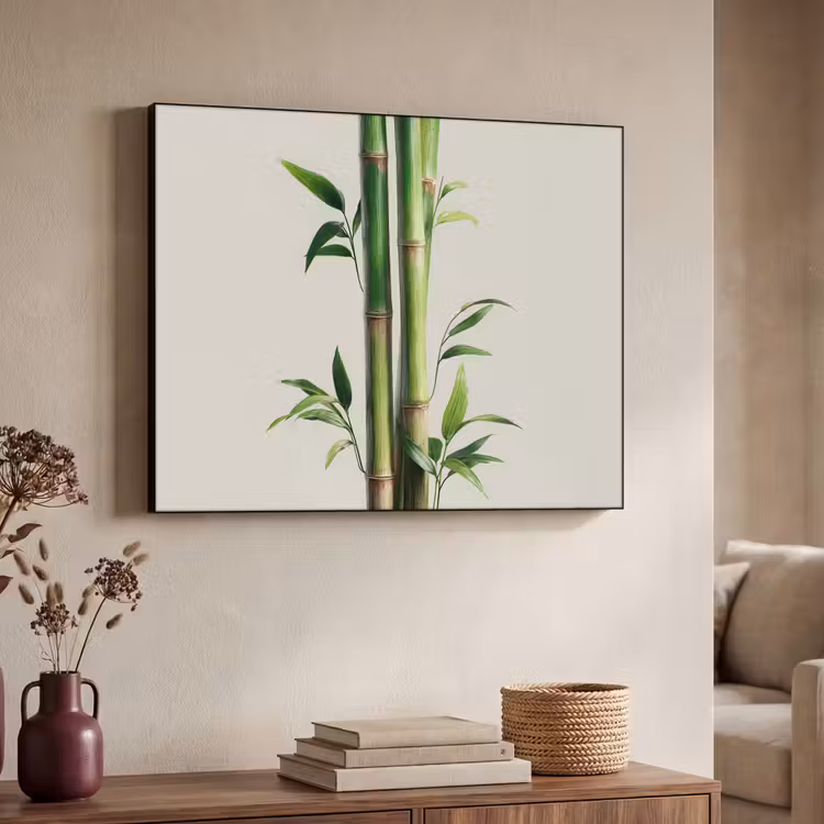 Bamboestengels - Sierlijk - Groen Textielframe - compleet frame klein -sfeer3