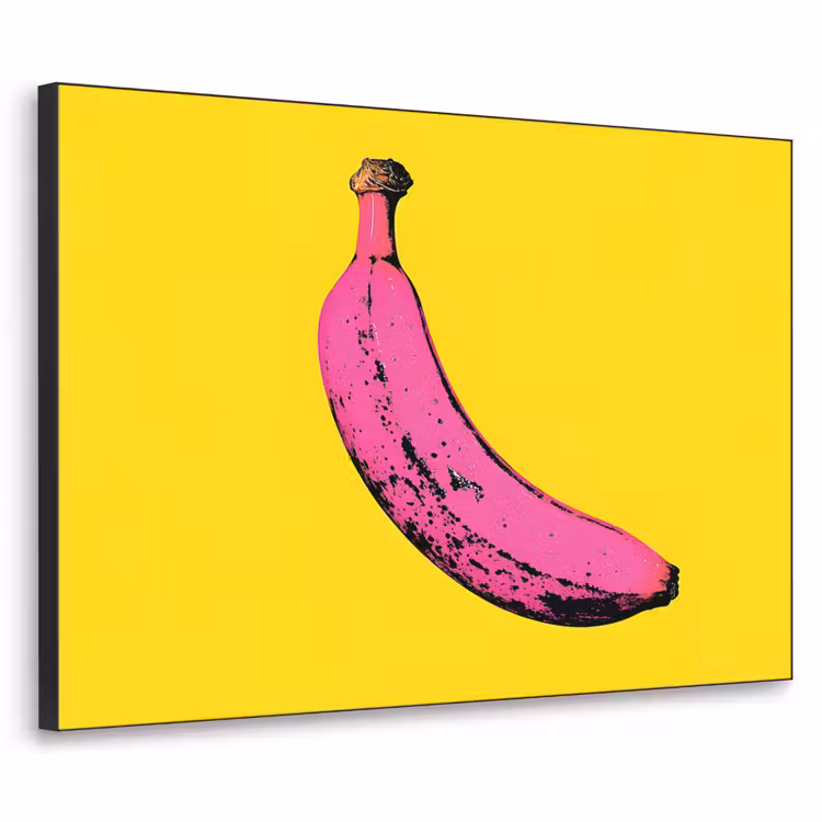 Banaan - Grafisch - Geel Textielframe zwart klein -3d