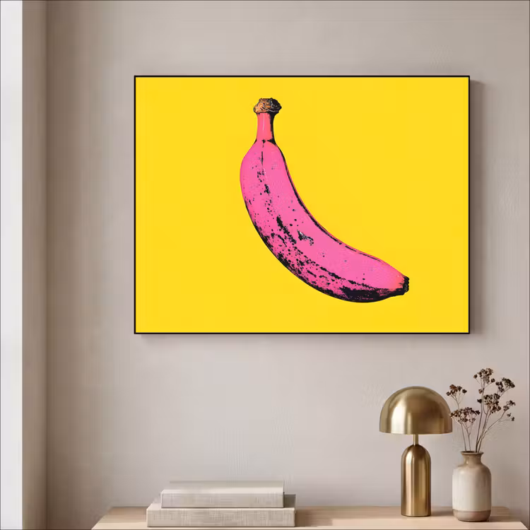 Banaan - Grafisch - Geel Textielframe - compleet frame klein -sfeer2