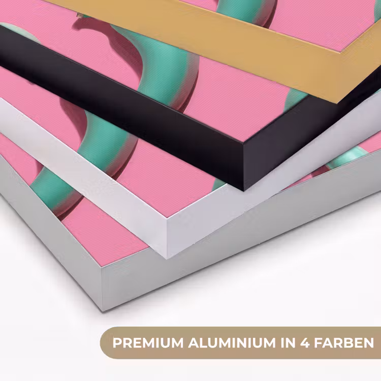 Bananen - Patroon - Blauw - Roze Textielframe zwart klein -USP_kleurenDE