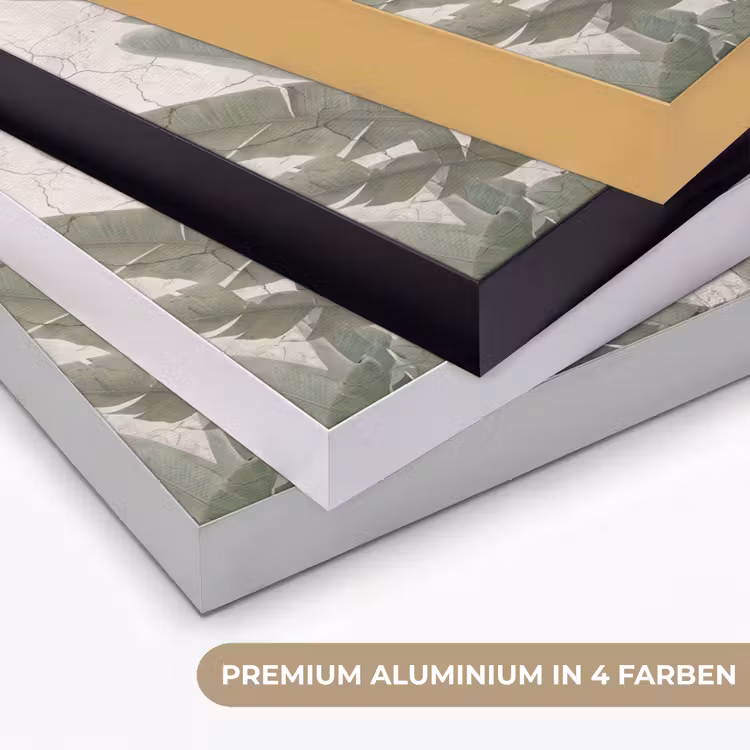 Bananenbladeren - Beton - Groen Textielframe zwart klein -USP_kleurenDE