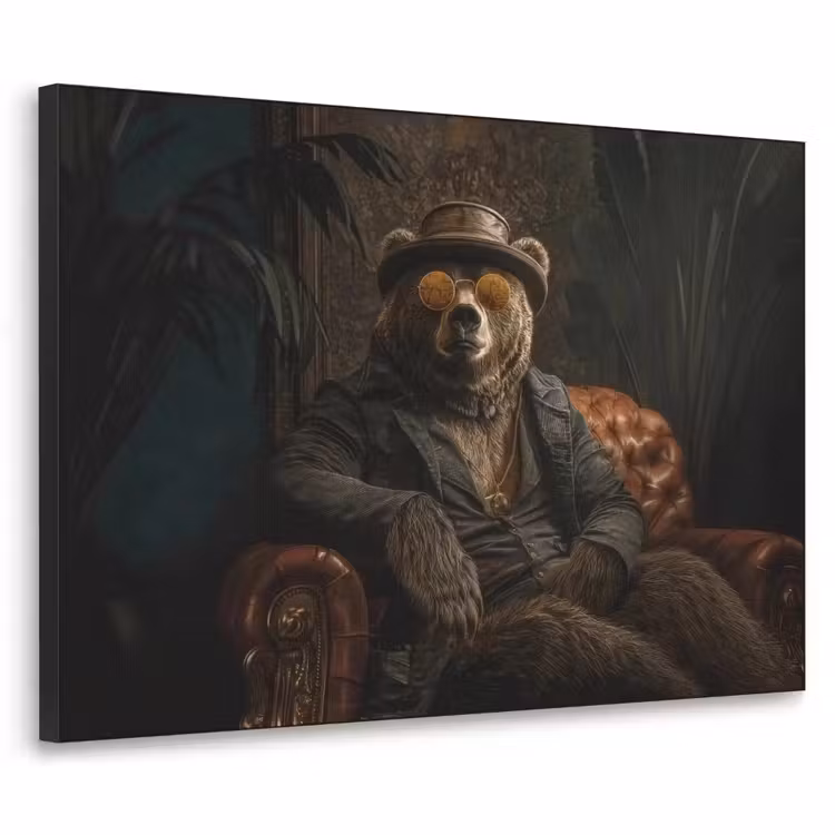 Beer - Bruin - Pak - Hoed Textielframe - compleet frame klein -3d
