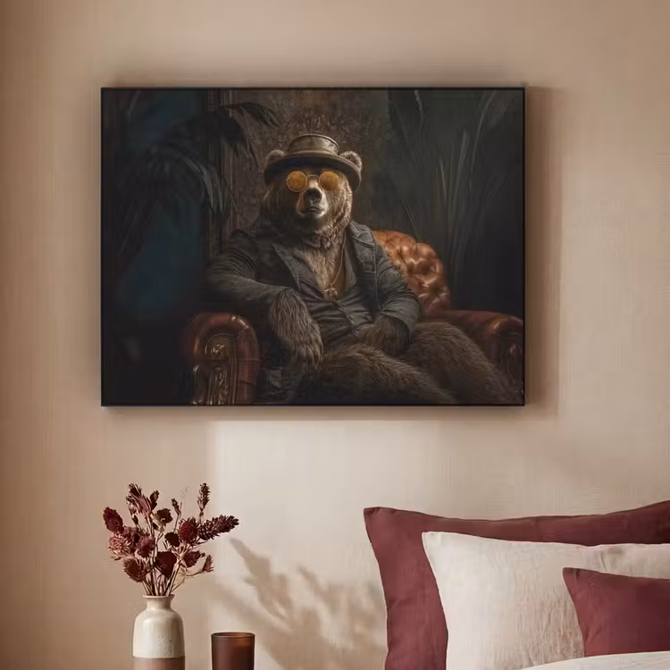 Beer - Bruin - Pak - Hoed Textielframe - compleet frame klein -sfeer1