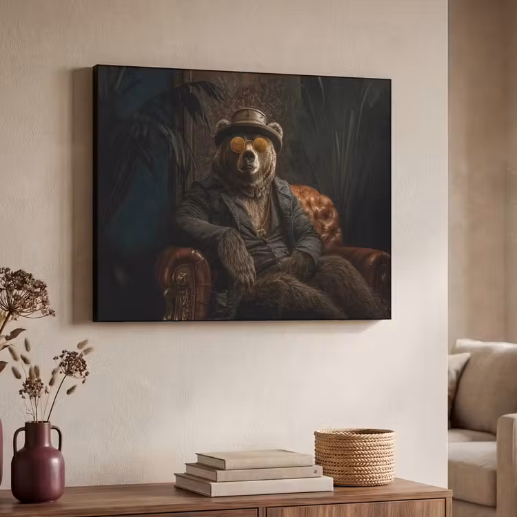 Beer - Bruin - Pak - Hoed Textielframe - compleet frame klein -sfeer3