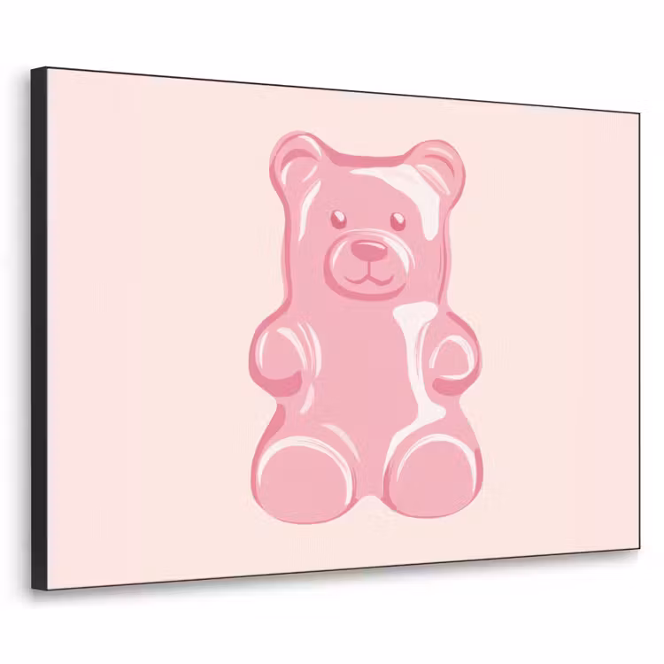 Beer - Roze - Snoep Textielframe - compleet frame klein -3d