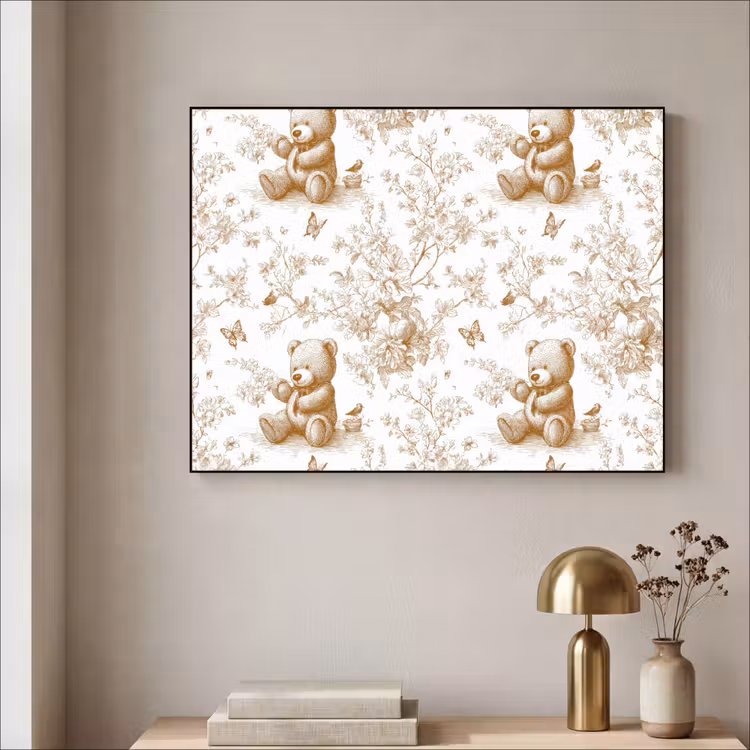 Beer - Tijdloos - Bruin Textielframe zwart klein 947 -sfeer2