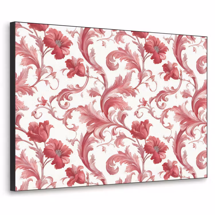 Barok - Patroon - Rood Textielframe zwart klein 947 -3d