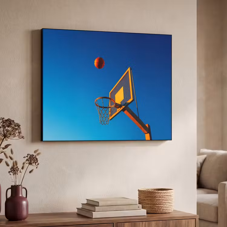 Basketbal - Lucht - Ring Textielframe zwart klein -sfeer3