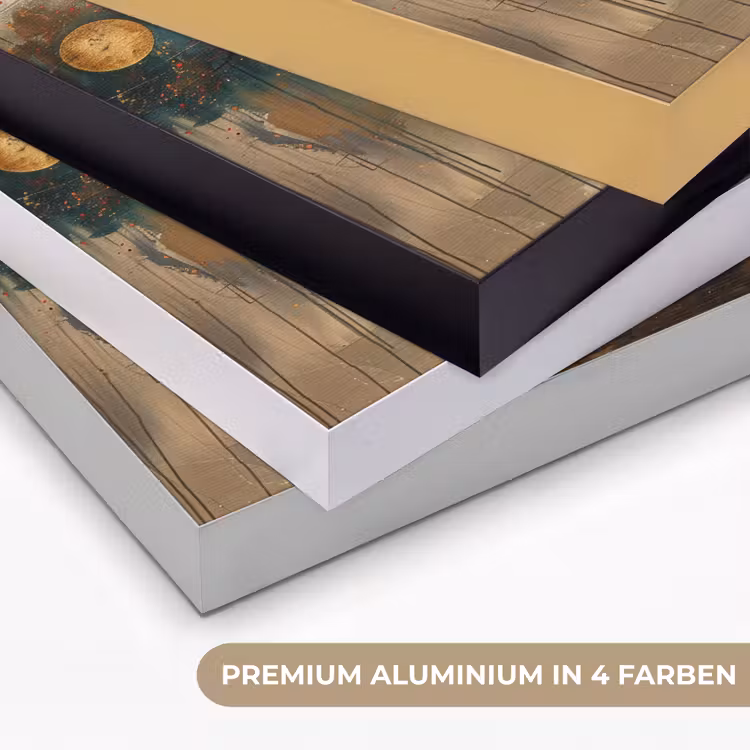 Boom - Abstract - Bruin - Goud - Industrieel Textielframe zwart klein -USP_kleurenDE