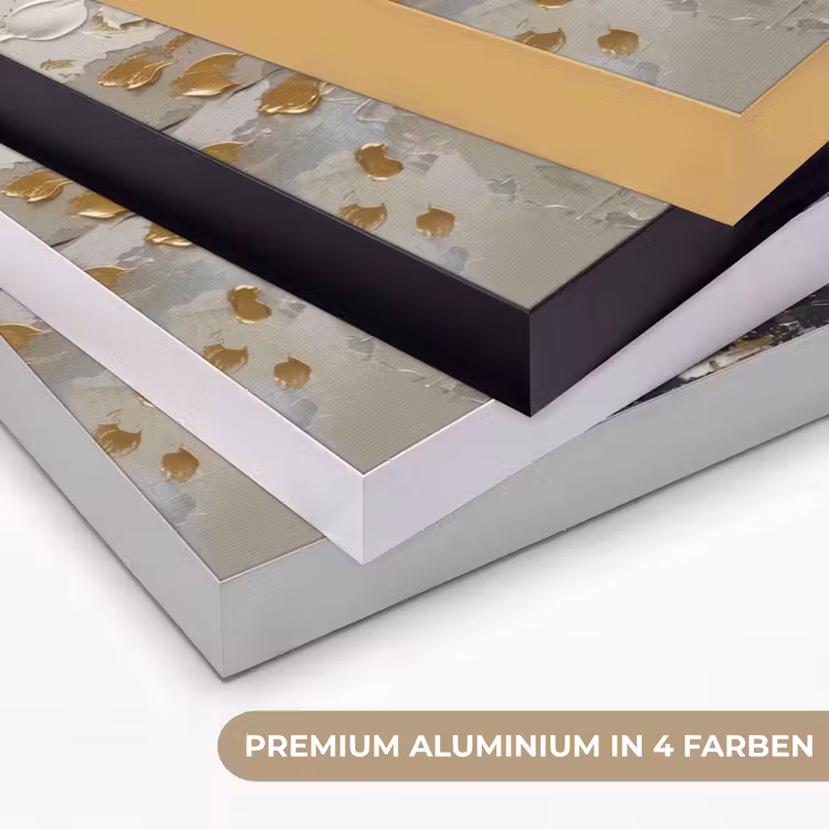 Boom - Beige - Grijs - Goud - Abstract Textielframe zwart klein -USP_kleurenDE