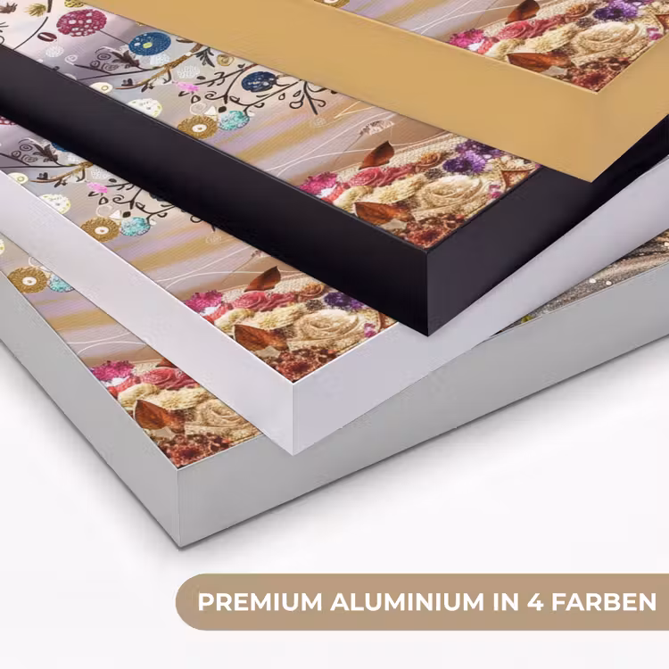 Levensboom - Goud - Kleurrijk - Abstract - Aesthetic Textielframe zwart klein -USP_kleurenDE