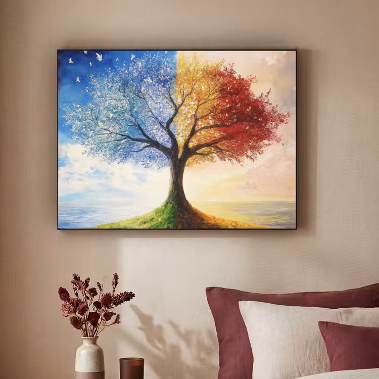 Boom - Kunst - Seizoenen - Herfst Textielframe - compleet frame klein -sfeer1