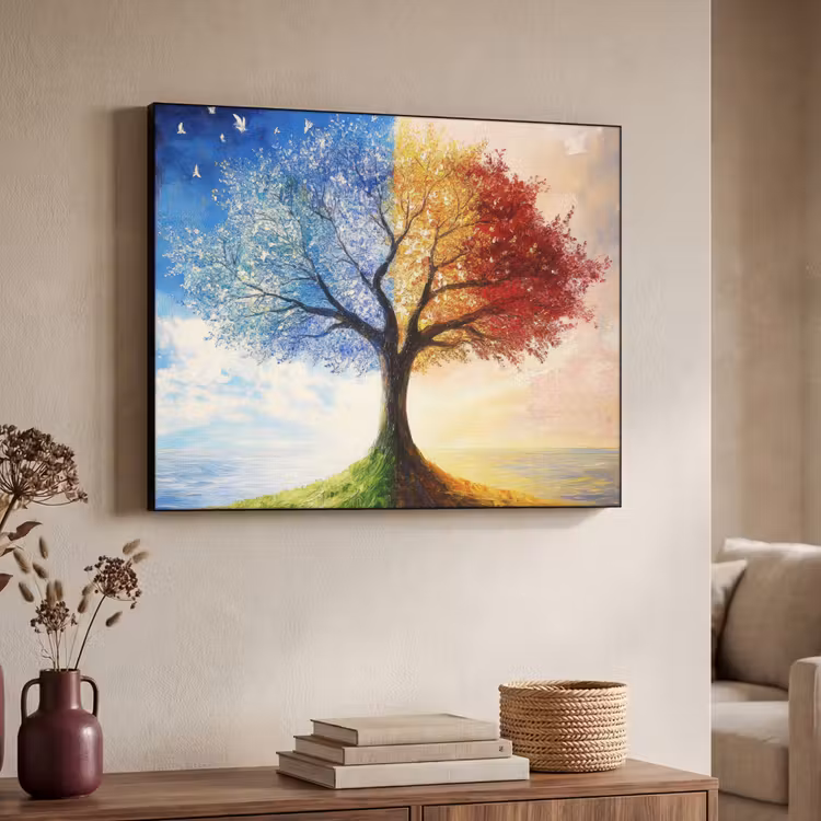 Boom - Kunst - Seizoenen - Herfst Textielframe - compleet frame klein -sfeer3