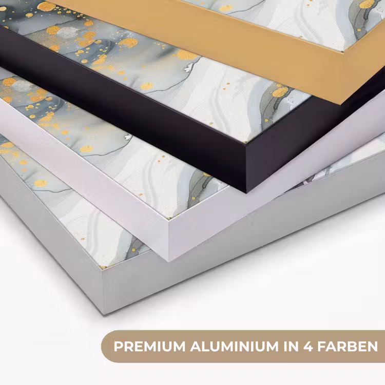 Boom - Modern - Abstract - Goud - Zwart - Wit Textielframe zwart klein -USP_kleurenDE