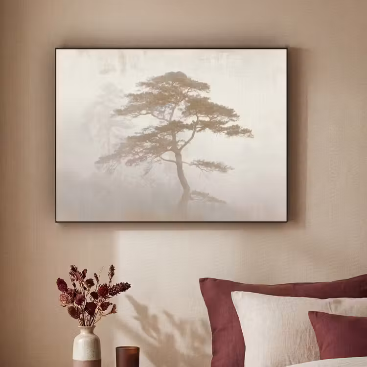 Boom - Oosterse stijl - Landschap Textielframe zwart klein -sfeer1