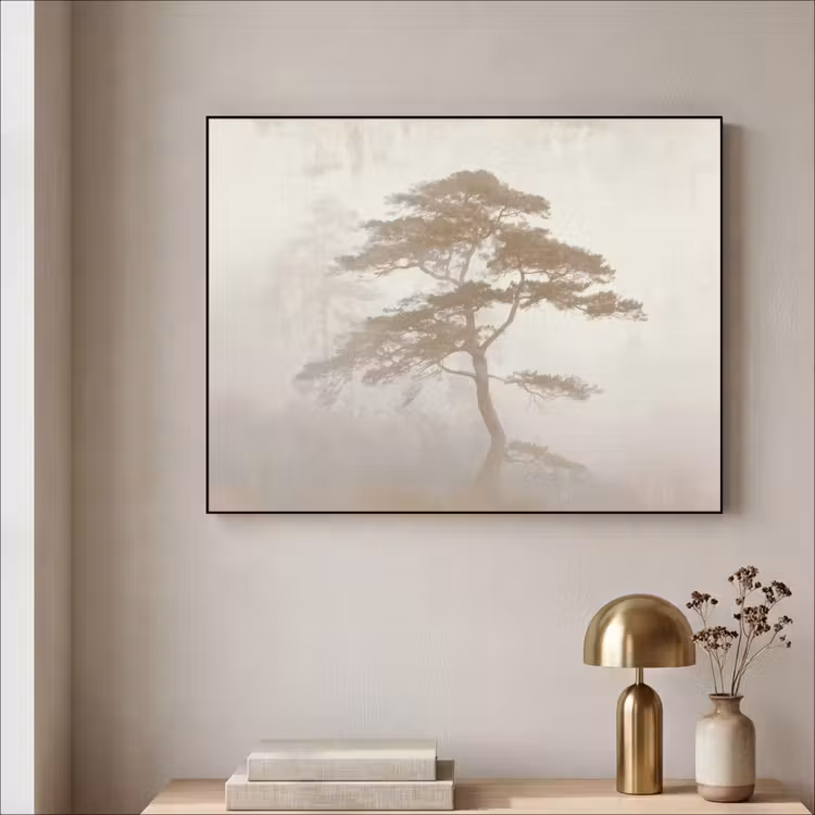 Boom - Oosterse stijl - Landschap Textielframe - compleet frame klein -sfeer2