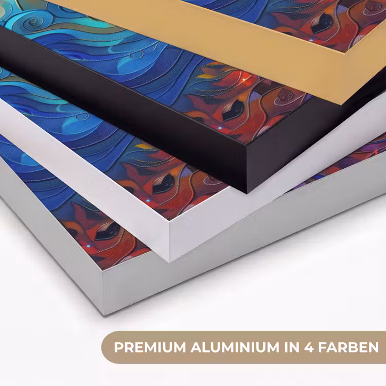 Boom - Zon - Verflook - Kleuren - Abstract Textielframe zwart klein -USP_kleurenDE