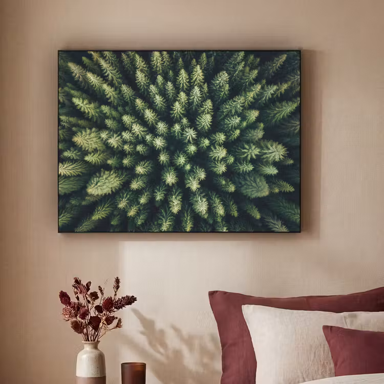 Bomen - Naaldwoud - Structuur Textielframe - compleet frame klein -sfeer1