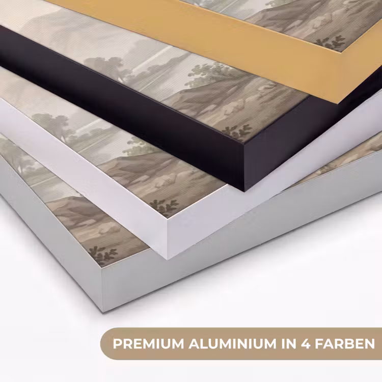 Bomen - Meer - Bergen - Illustratie Textielframe zwart klein -USP_kleurenDE