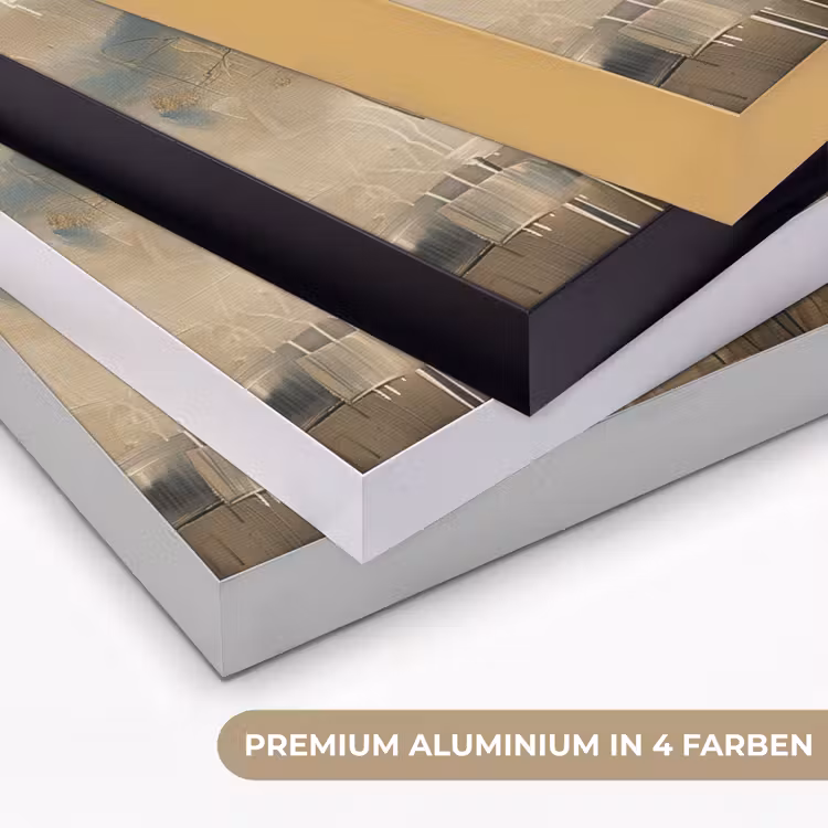 Beige - Abstract - Boom - Goud Textielframe zwart klein -USP_kleurenDE