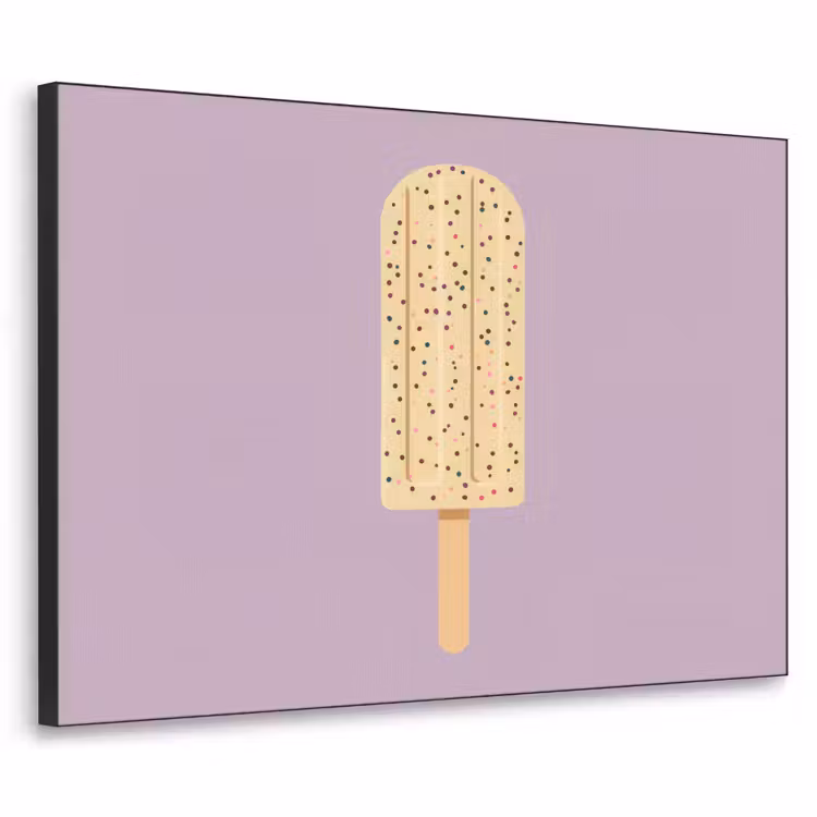 Beige - Ijsje - Spikkels Textielframe zwart klein -3d