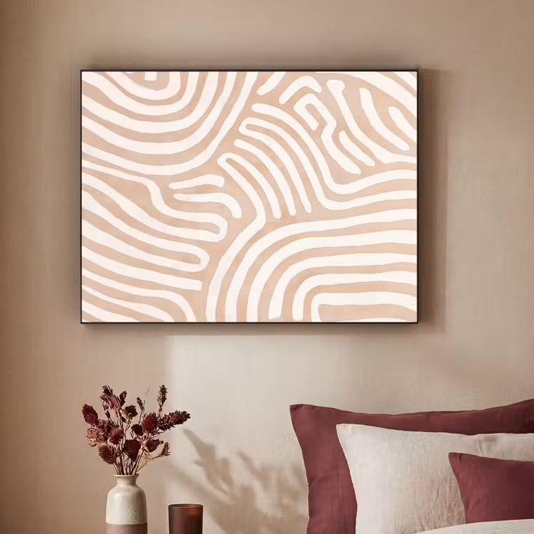 Beige - Aardspatroon Textielframe zwart klein -sfeer1