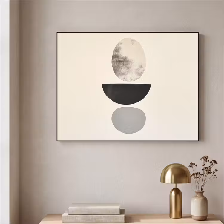 Beige - Japandi - Wabi sabi Textielframe - compleet frame klein -sfeer2
