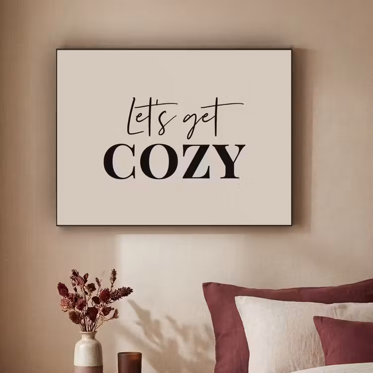 Beige - Winter - Quote - Cozy Textielframe - compleet frame klein -sfeer1